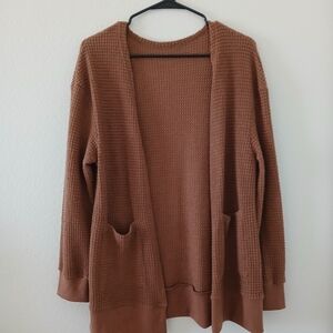 Women's Brown Waffle Knit Sweater